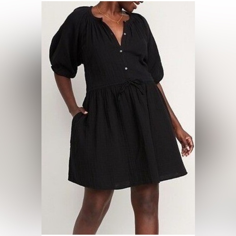 Old Navy Crinkle Gauze Puff Sleeve Dress